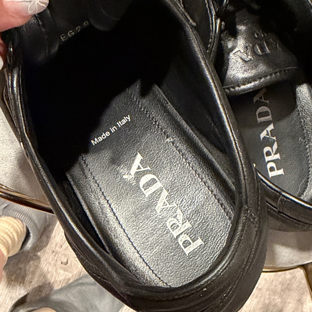 Prada Men's Black Leather Sneakers - Picture 8 of 14